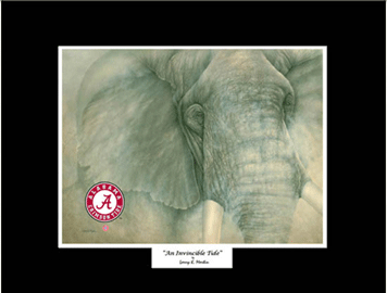 Giclee - The Alabama Elephant - Mini Prints - White, Red, and Black Matted